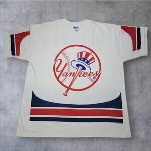 VTG 1996 New York Yankees T Shirt Mens XL Salem Sportswear Pro Player Single AOP